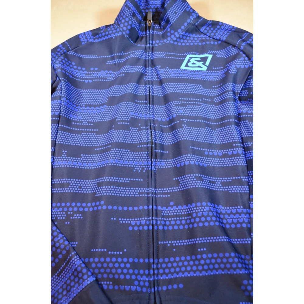DNA Cycling Mens XS Long Sleeve Jersey Blue Dot Pattern Full Zip Made in Italy